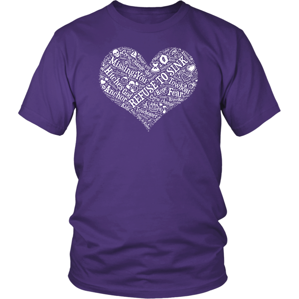 Story of A Towboat Spouse In One Heart White Design T-Shirt