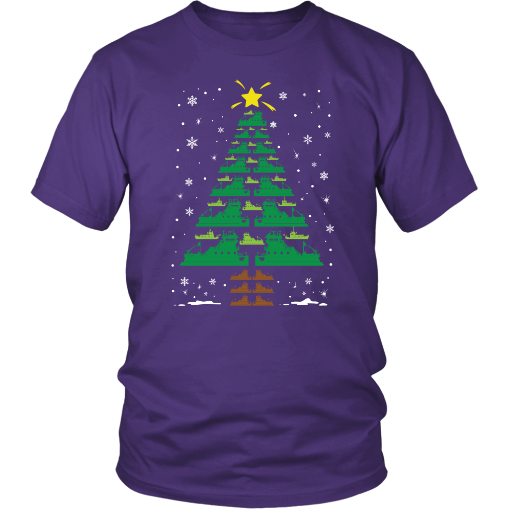 Towboater Crew Group Matching Christmas Tree T-Shirt