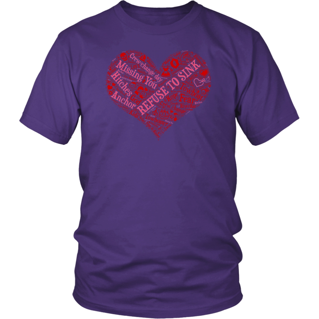 Story of A Towboat Spouse In One Heart Red Design T-Shirt