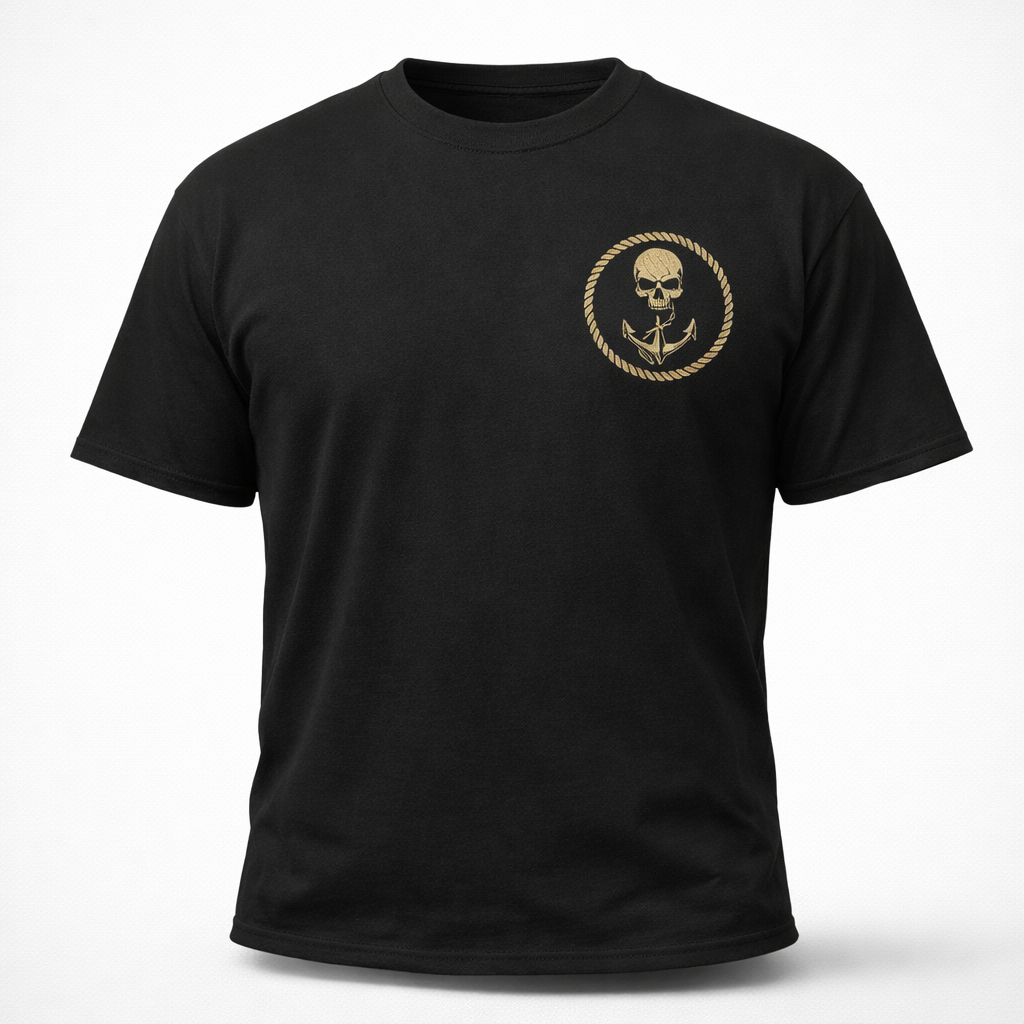 Forged on the River Built to Last - Towboat Skull Patriotic Tee - River Worker July 4th T-Shirt