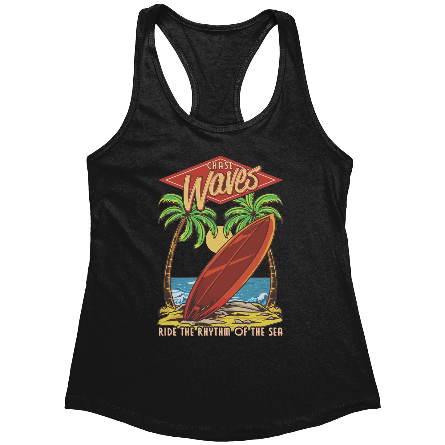 Chase Waves Ride The Sea - Surf Surfer Women Men Surfing Tank Tops