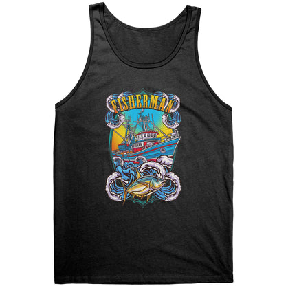 Commercial Fisherman's Men Fishing Fishermen Clothing Apparel Tank Top