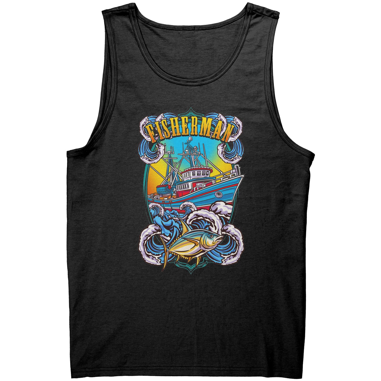 Commercial Fisherman's Men Fishing Fishermen Clothing Apparel Tank Top