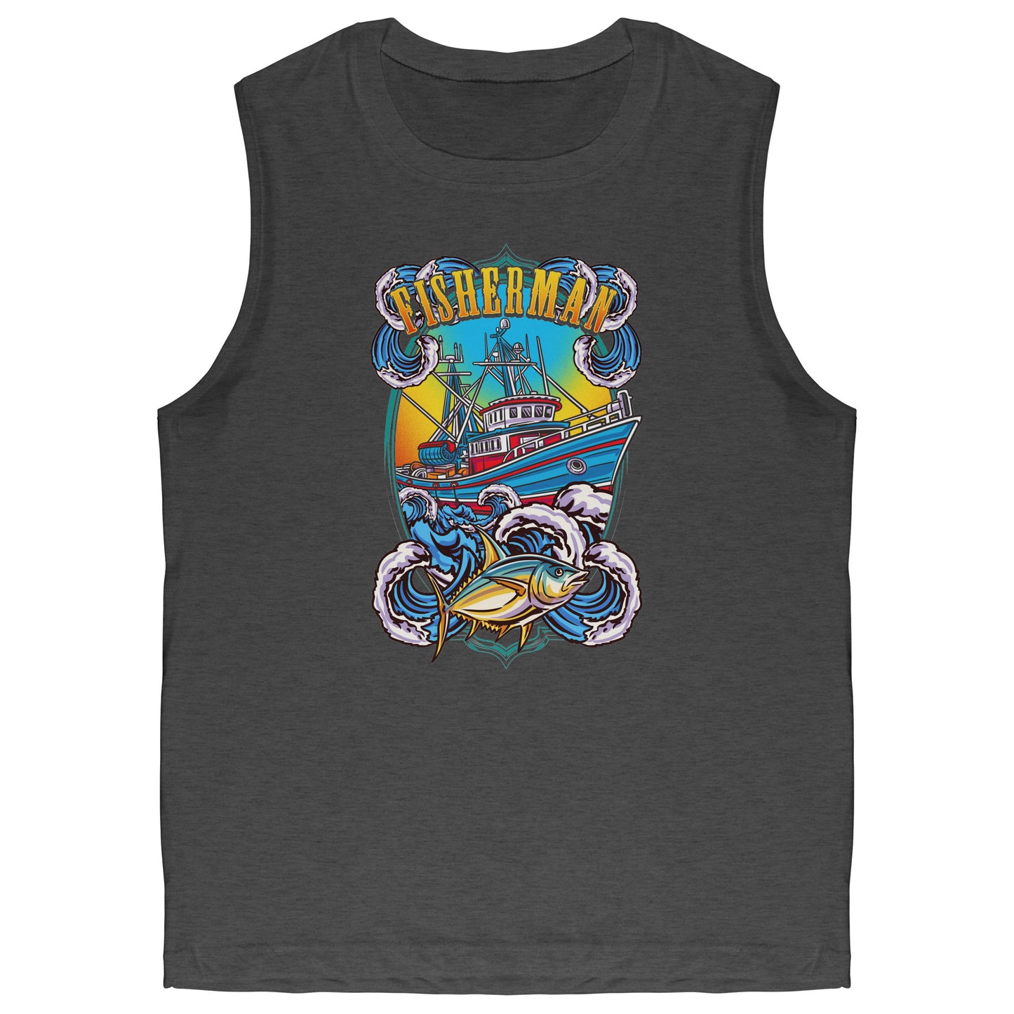 Commercial Fisherman's Men Fishing Fishermen Clothing Apparel Tank Top