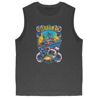 Commercial Fisherman's Men Fishing Fishermen Clothing Apparel Tank Top