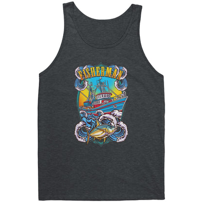 Commercial Fisherman's Men Fishing Fishermen Clothing Apparel Tank Top