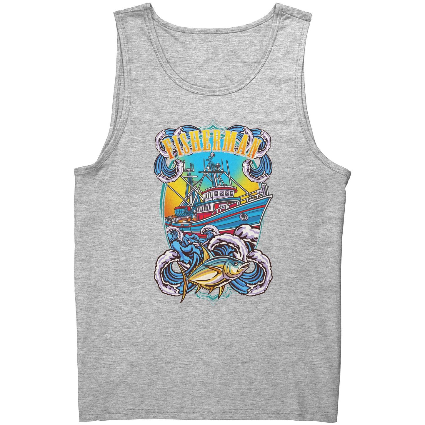 Commercial Fisherman's Men Fishing Fishermen Clothing Apparel Tank Top