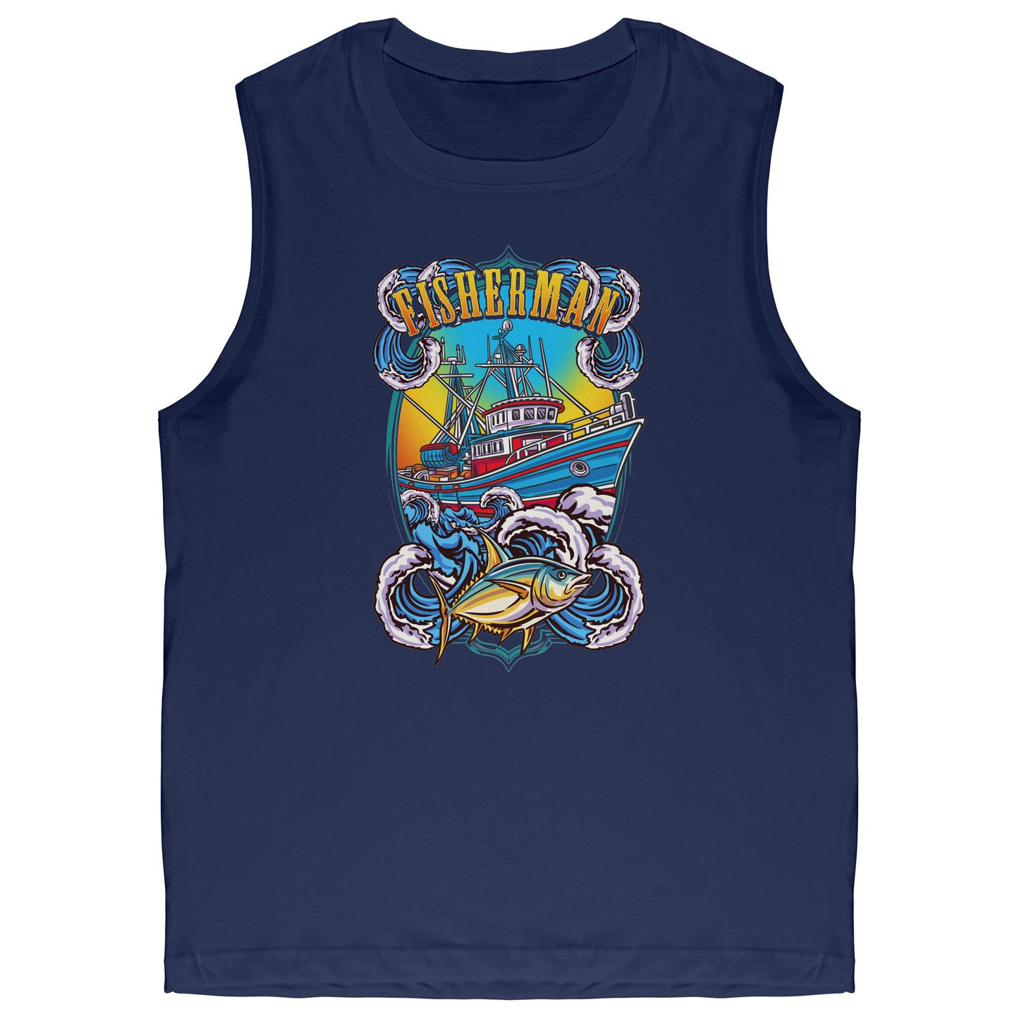 Commercial Fisherman's Men Fishing Fishermen Clothing Apparel Tank Top