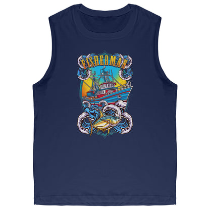 Commercial Fisherman's Men Fishing Fishermen Clothing Apparel Tank Top