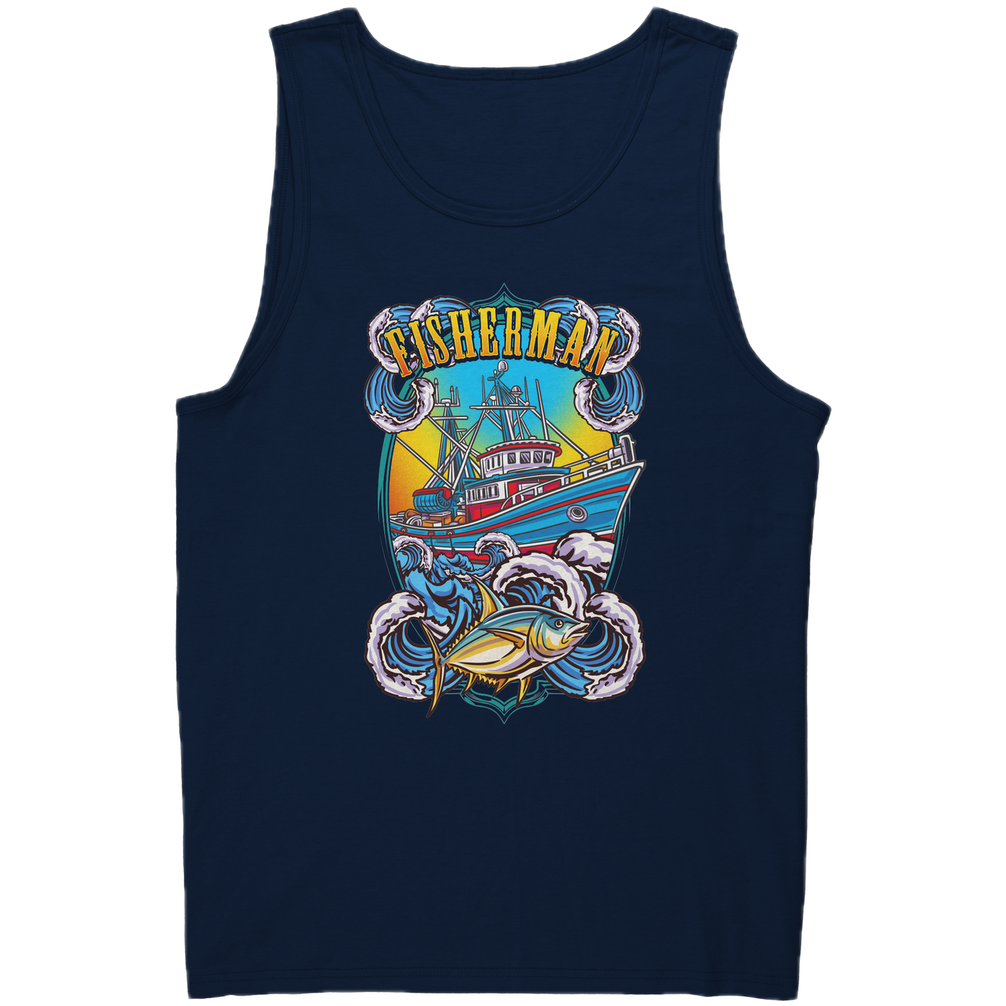 Commercial Fisherman's Men Fishing Fishermen Clothing Apparel Tank Top