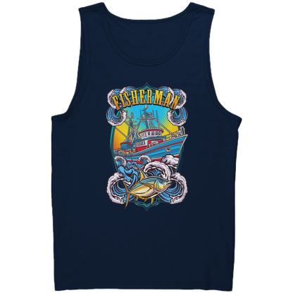 Commercial Fisherman's Men Fishing Fishermen Clothing Apparel Tank Top