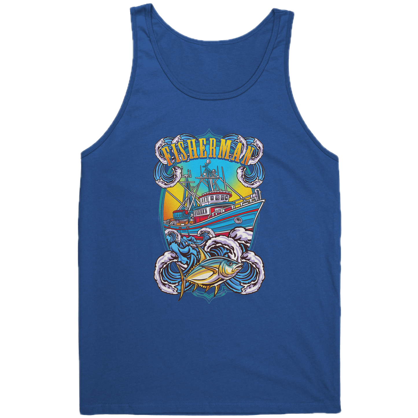 Commercial Fisherman's Men Fishing Fishermen Clothing Apparel Tank Top