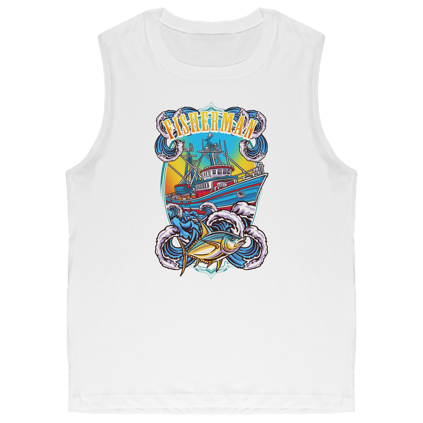 Commercial Fisherman's Men Fishing Fishermen Clothing Apparel Tank Top