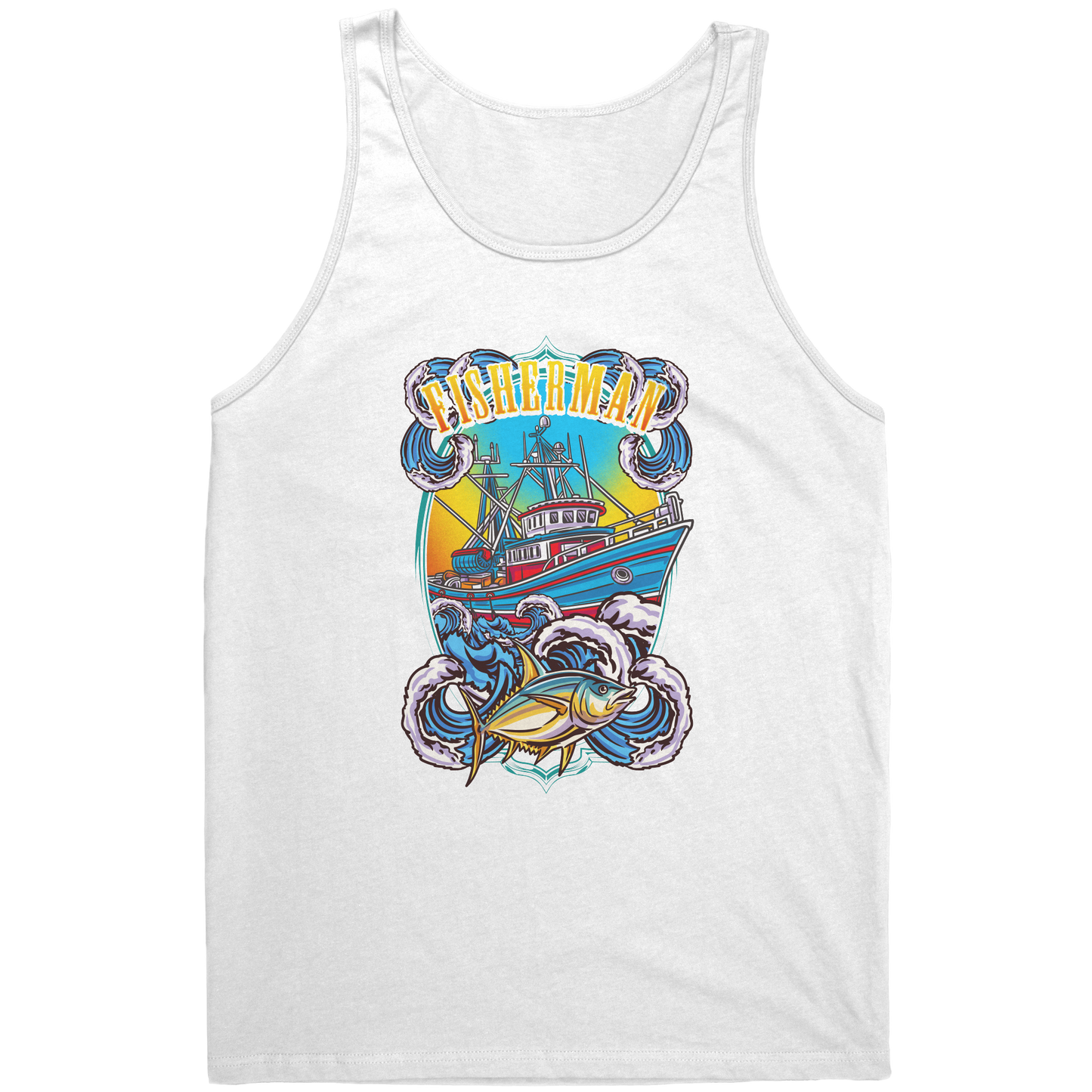 Commercial Fisherman's Men Fishing Fishermen Clothing Apparel Tank Top