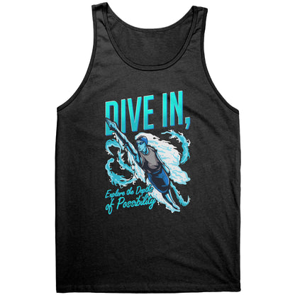 Dive In Explore The Depth Of Possibility - Swimmer Swim Tank Top