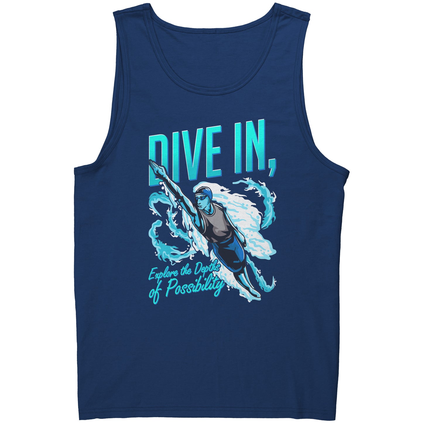 Dive In Explore The Depth Of Possibility - Swimmer Swim Tank Top