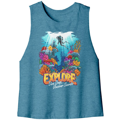 Explore Dive Deep Uncover Secrets - Scuba Diving Diver Dive Tank Top