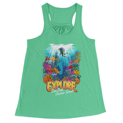 Explore Dive Deep Uncover Secrets - Scuba Diving Diver Dive Tank Top