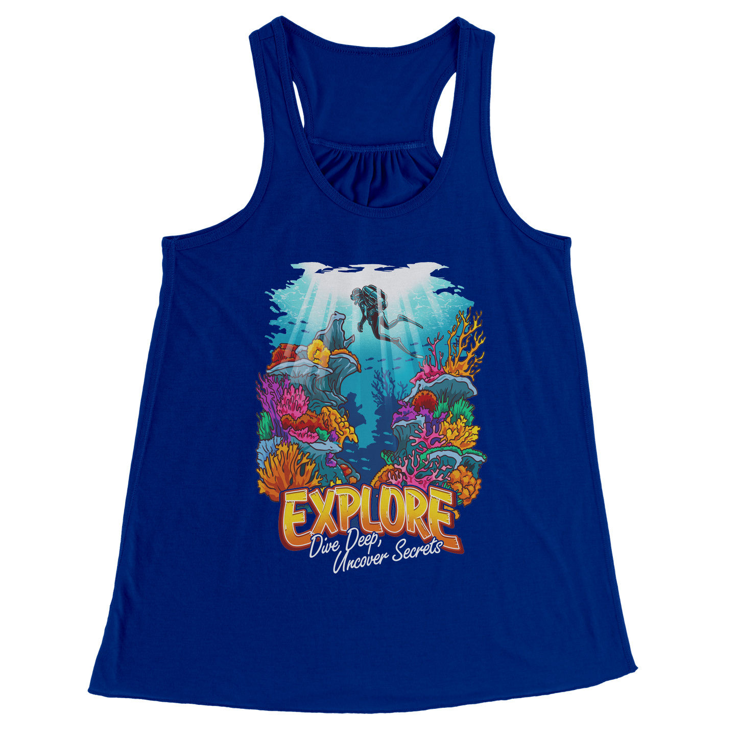 Explore Dive Deep Uncover Secrets - Scuba Diving Diver Dive Tank Top