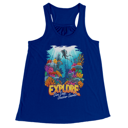 Explore Dive Deep Uncover Secrets - Scuba Diving Diver Dive Tank Top