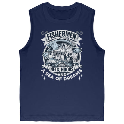 Fishermen Nets, Hooks And A Sea of Dreams - Commercial Fishing Tank Top