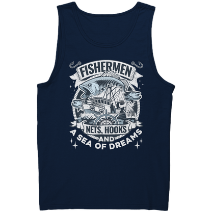 Fishermen Nets, Hooks And A Sea of Dreams - Commercial Fishing Tank Top