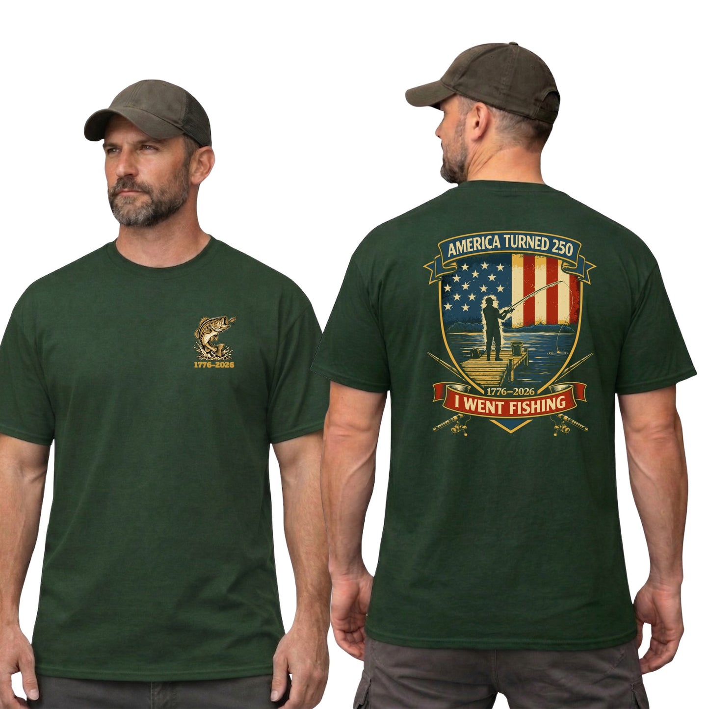 America Turned 250 I Went Fishing T-Shirt | Patriotic Fishing Tee Gift