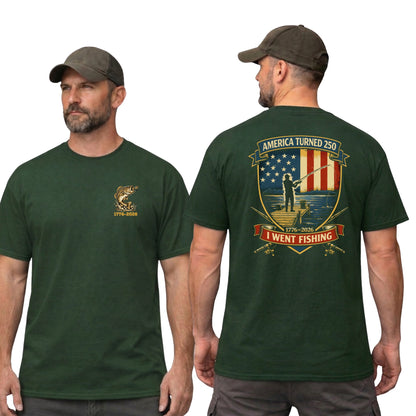 America Turned 250 I Went Fishing T-Shirt | Patriotic Fishing Tee Gift