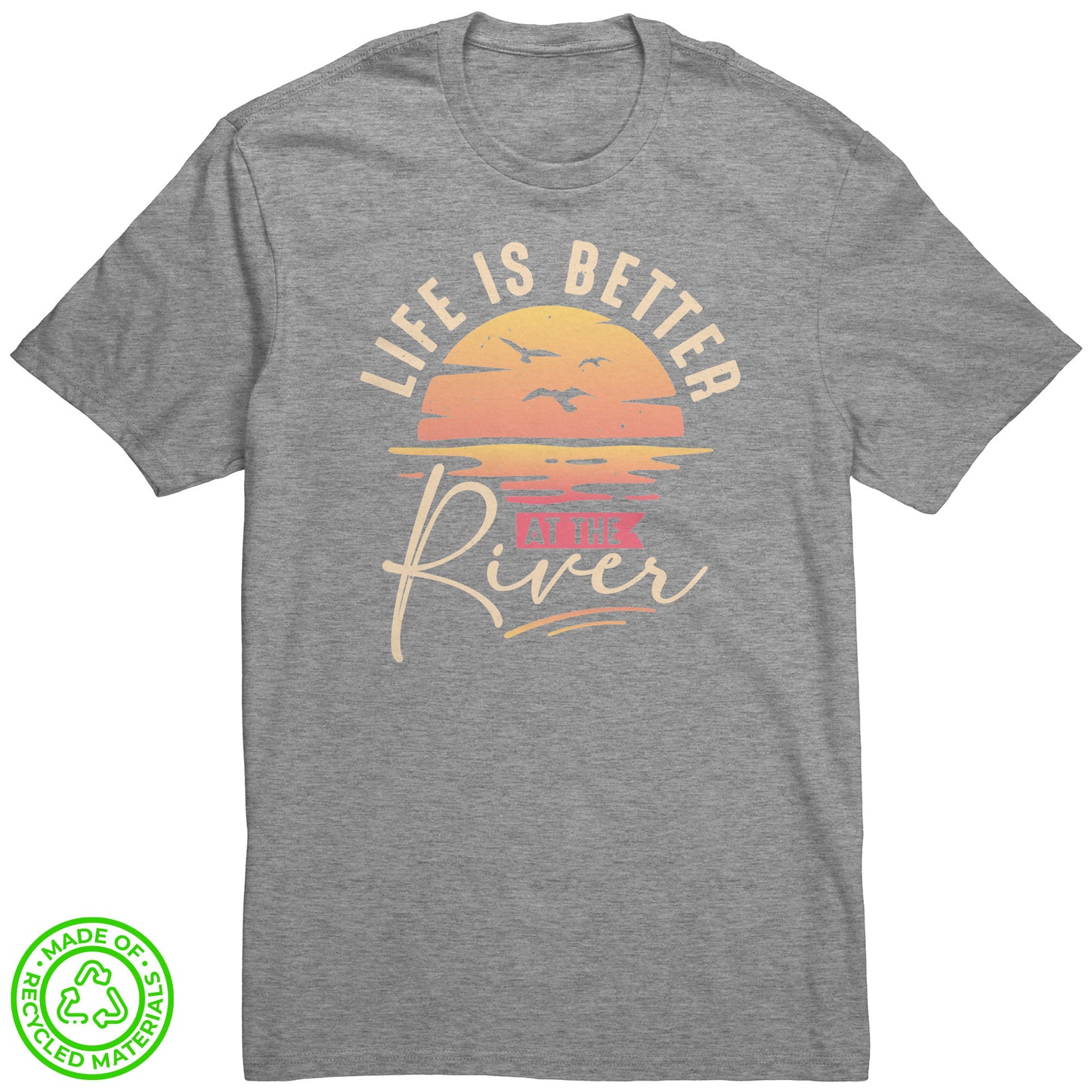 Life Is Better At The River T-Shirt – Retro Vintage Sunset Design