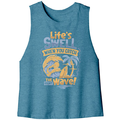 Life's Swell When You Catch The Right Wave - Surf Surfing Surfer Tank Top