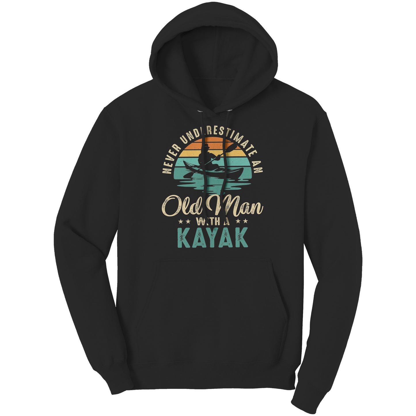 Never Underestimate An Old Man With A Kayak - Vintage Retro Kayak T-Shirt