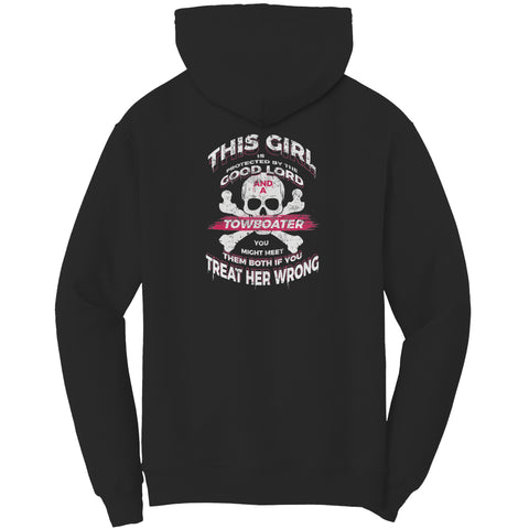 Protected By The Good Lord And  A Towboater - Hoodie PC