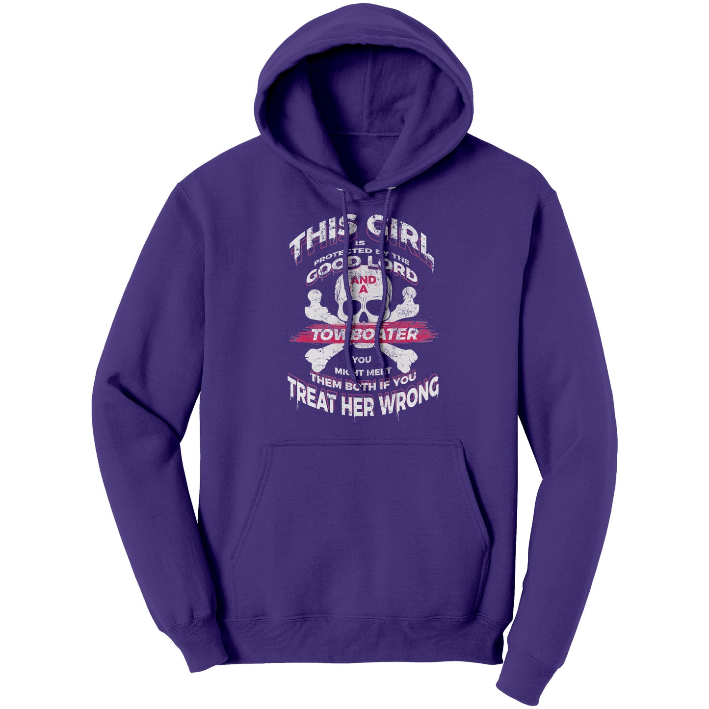 Protected By The Good Lord And A Towboater Hoodie - Front Design