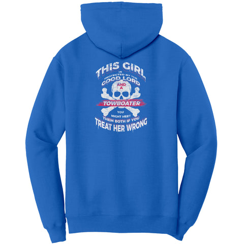 Protected By The Good Lord And  A Towboater - Hoodie PC