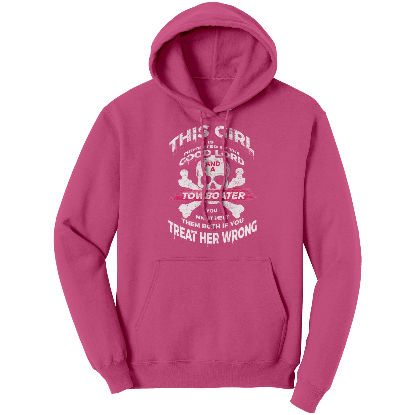 Protected By The Good Lord And A Towboater Hoodie - Front Design