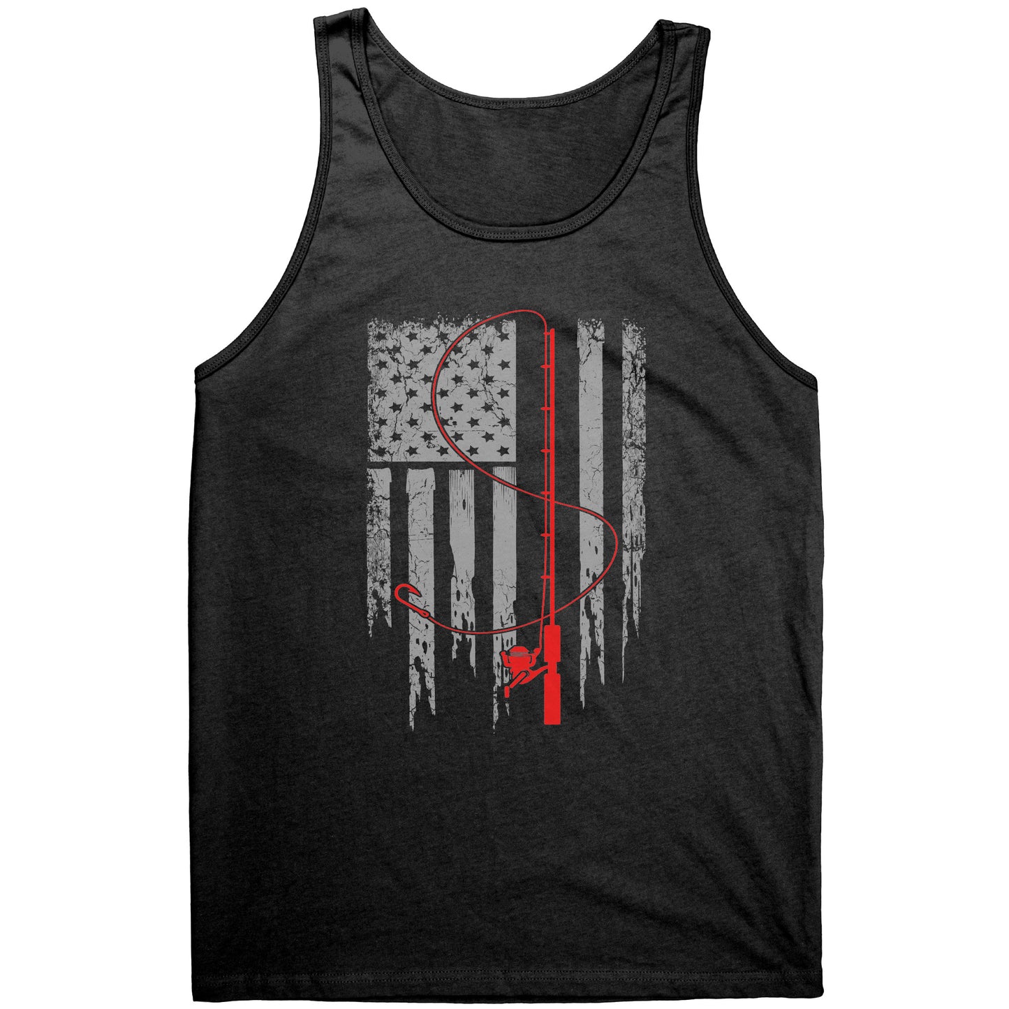 Patriotic Fishing Flag July 4th Tank Top