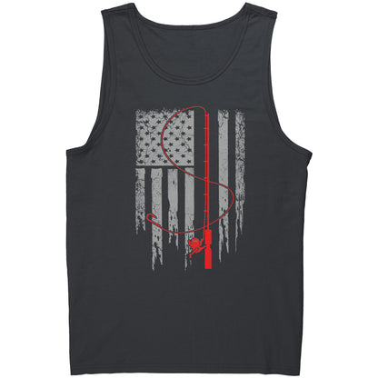 Patriotic Fishing Flag July 4th Tank Top