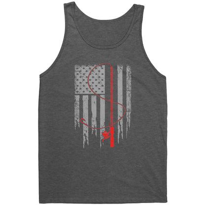 Patriotic Fishing Flag July 4th Tank Top