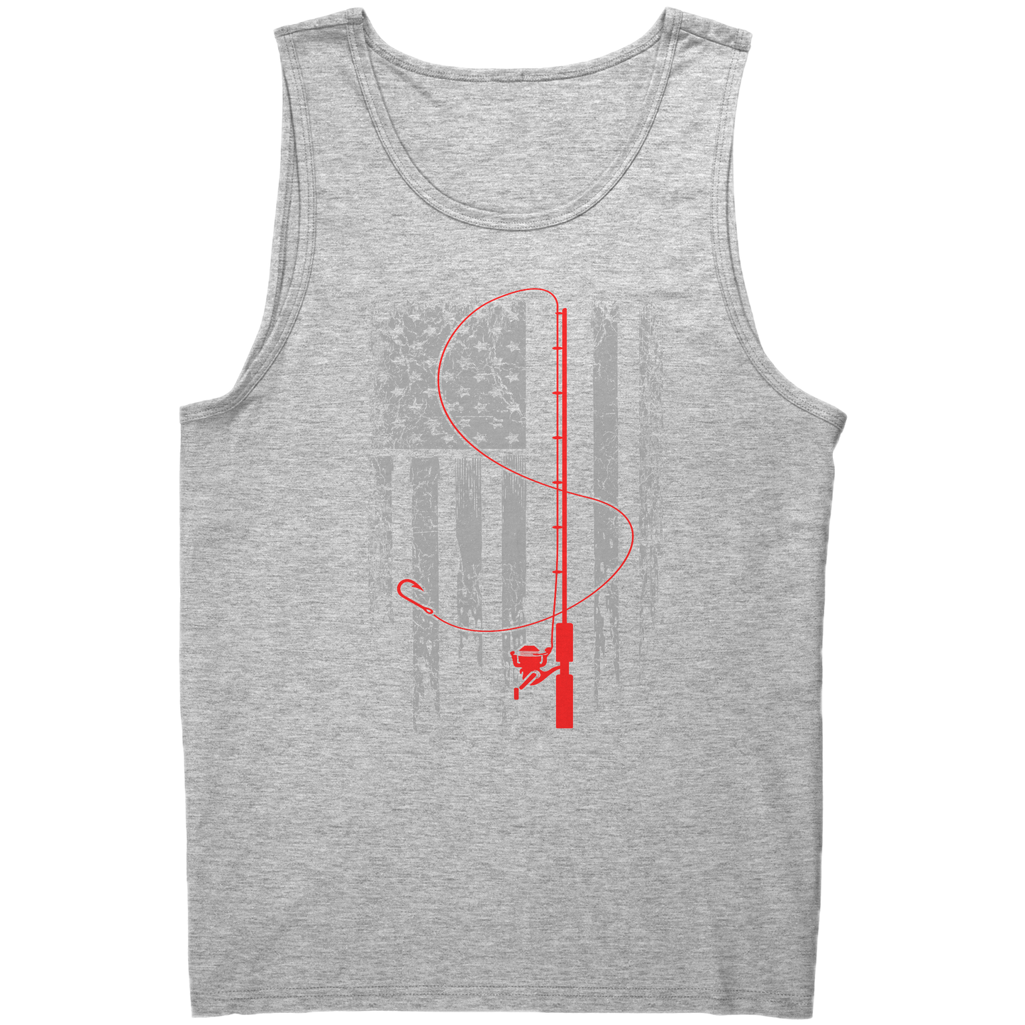 Patriotic Fishing Flag July 4th Tank Top