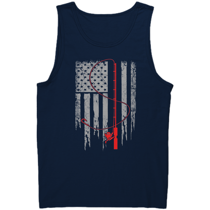 Patriotic Fishing Flag July 4th Tank Top