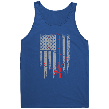 Patriotic Fishing Flag July 4th Tank Top