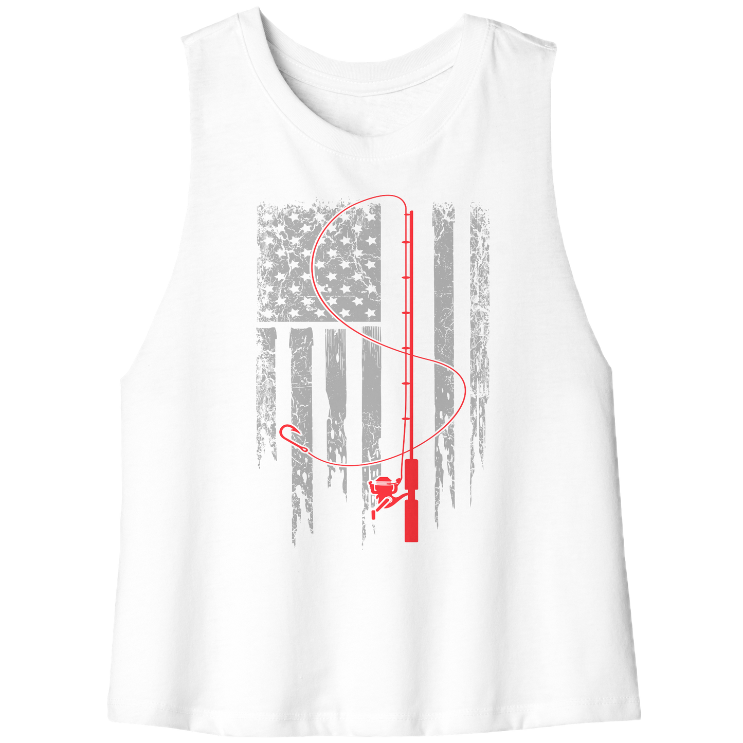 Patriotic Fishing Flag July 4th Tank Top