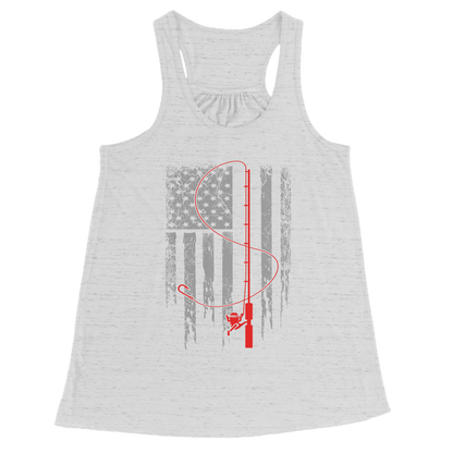 Patriotic Fishing Flag July 4th Tank Top