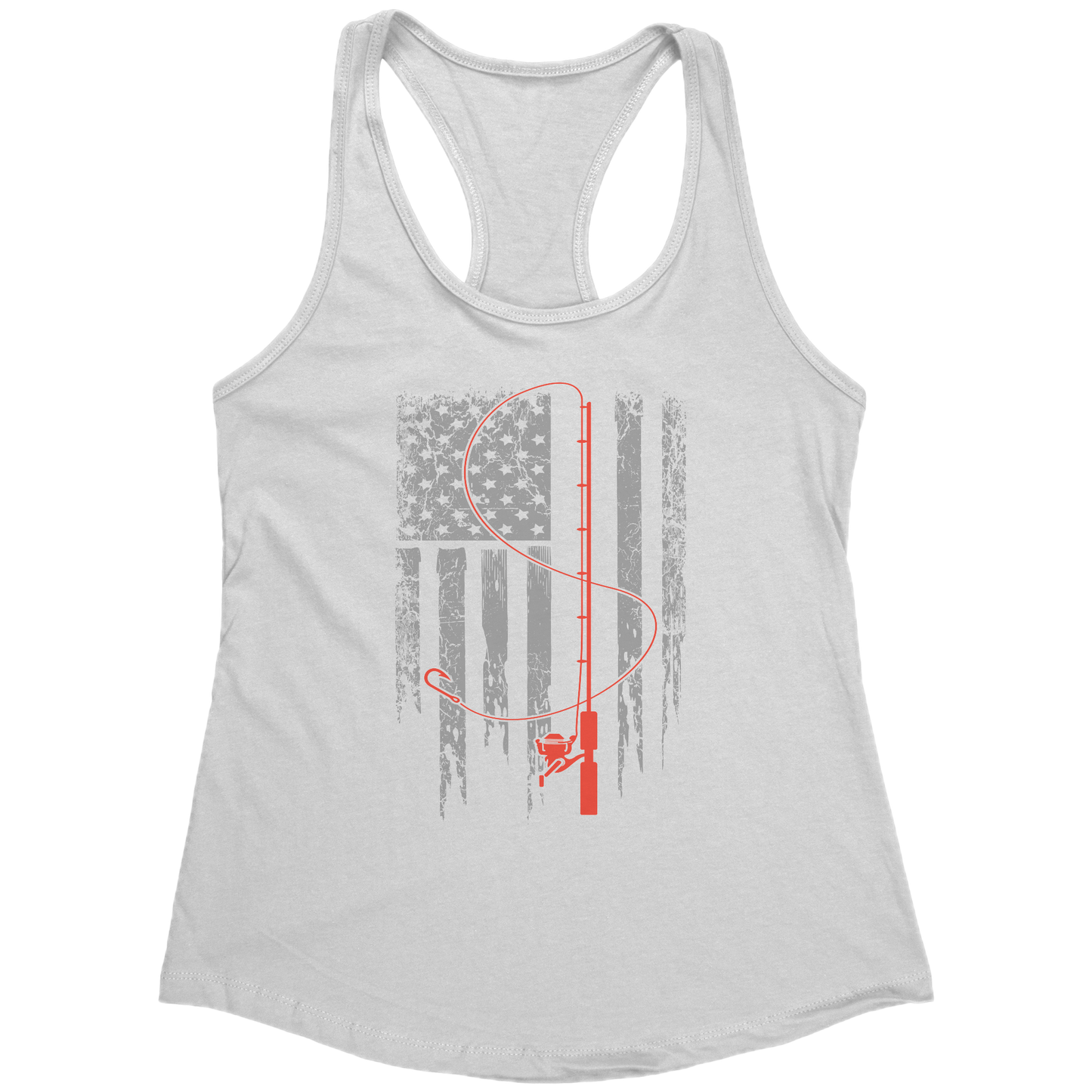 Patriotic Fishing Flag July 4th Tank Top