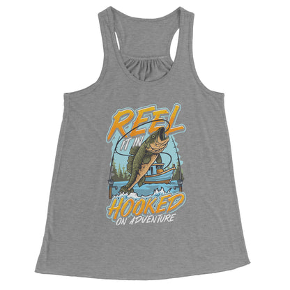 Reel It In Hooked On Adventure - Cool Bass Fishing Graphic Clothing Tank Top