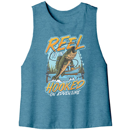 Reel It In Hooked On Adventure - Cool Bass Fishing Graphic Clothing Tank Top