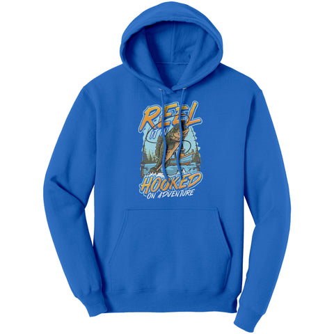 Reel It In Hooked On Adventure - Cool Bass Fishing Graphic Clothing T-Shirt
