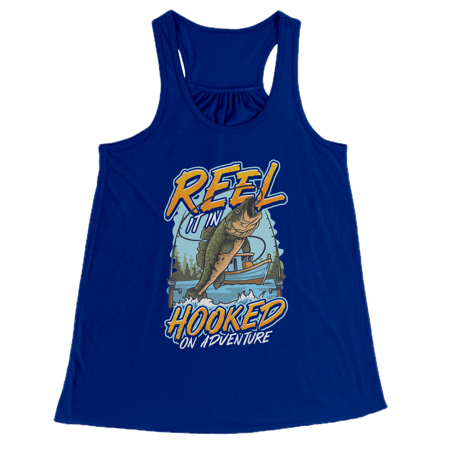 Reel It In Hooked On Adventure - Cool Bass Fishing Graphic Clothing Tank Top