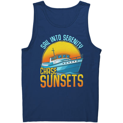 Sail Into Serenity Chase Sunsets - Boat Boating Men Women Tank Top