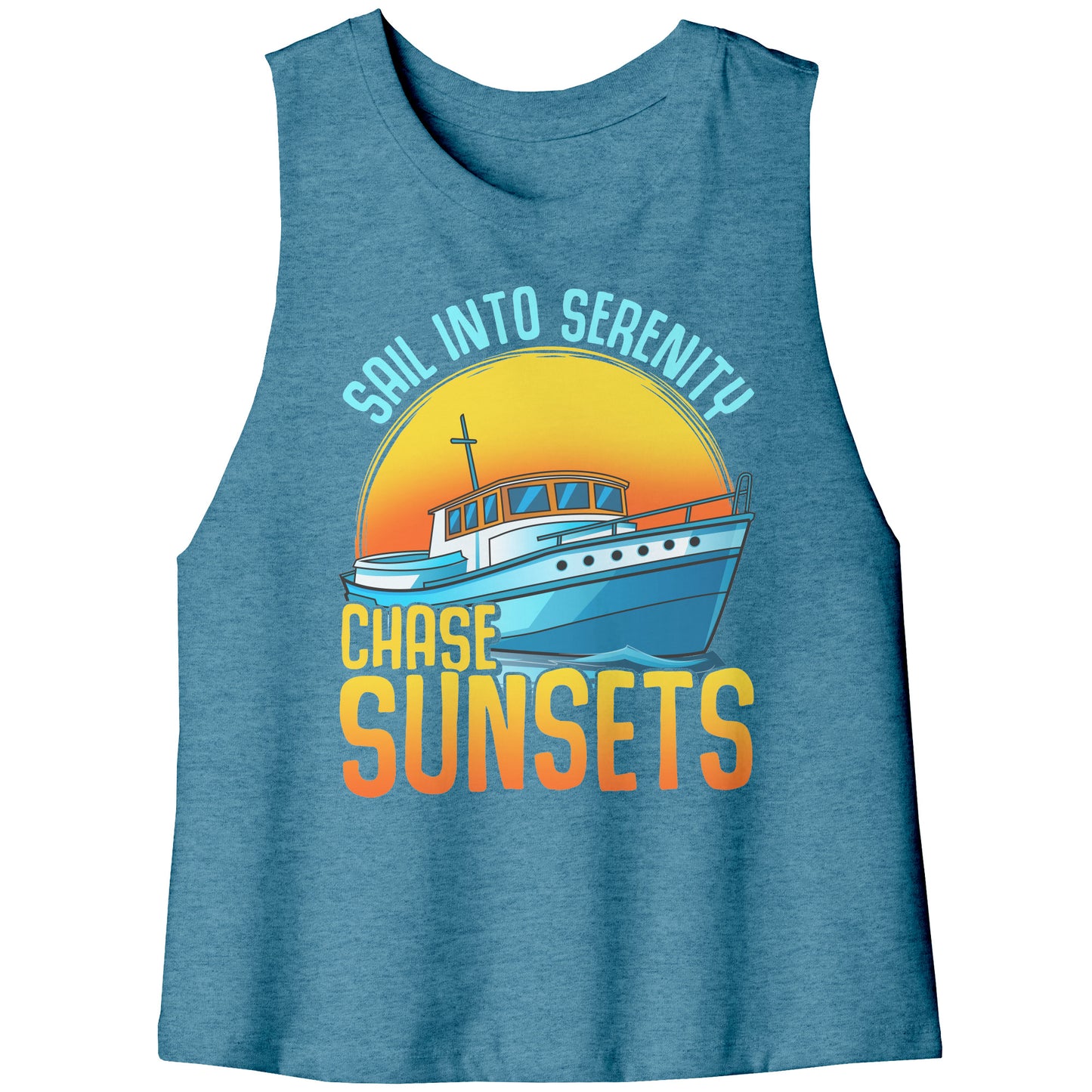 Sail Into Serenity Chase Sunsets - Boat Boating Men Women Tank Top